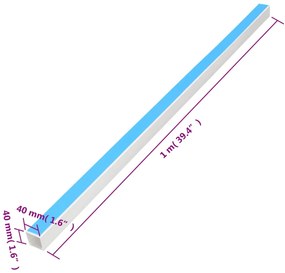 Calhas para cabos autoadesivas 40x40 mm 10 m PVC