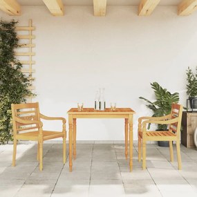vidaXL 3 pcs conjunto de jantar para jardim madeira de teca maciça