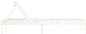 Espreguiçadeiras 2 pcs 199,5x60x74 cm pinho maciço branco