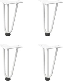 Pernas de grampo para mesa de centro 4 peças, branco, 20 cm, aço maciç