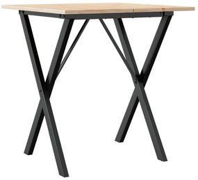 Mesa de jantar estrutura em X 70x70x75 cm pinho e aço