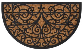 vidaXL Tapete de porta semicircular 45x75 cm borracha e fibra de coco
