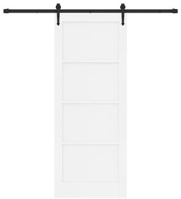 Porta Deslizante vidaXL com Conjunto de Hardware Branca 83x211 cm Made