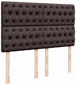Cama com molas/colchão 140x190 cm tecido castanho-escuro