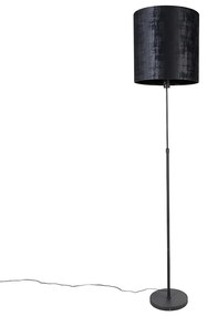 Candeeiro de pé com abajur preto 40 cm ajustável - Parte Moderno