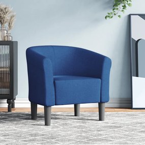 vidaXL Poltrona tecido azul