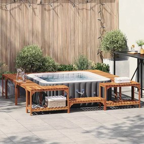 vidaXL Entorno para Banheira de Hidromassagem Castanho 250 x 250 cm