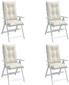 Almofadões para cadeiras altas 4 pcs mesclado tecido creme