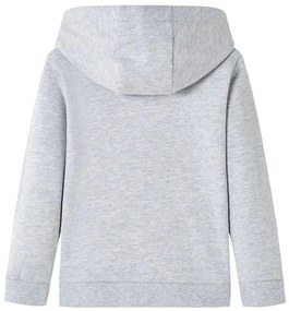 Sweatshirt para criança com capuz cinzento mesclado e laranja 116