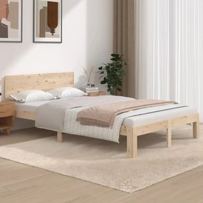 vidaXL Estrutura de cama 120x200 cm pinho maciço preto