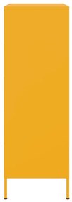 Aparador alto 68x39x113 cm aço amarelo mostarda