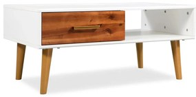 Mesa de centro em madeira de acácia maciça 90x50x40 cm