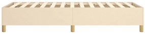 Estrutura de cama sem colchão 90x190 cm tecido creme