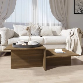 vidaXL Mesa centro 111,5x50x33 cm derivados madeira carvalho castanho