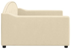Sofá-cama 100x200 cm tecido cor creme