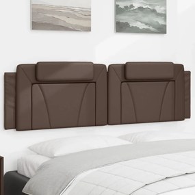 vidaXL Almofadão de cabeceira 180 cm couro artificial castanho