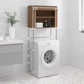 343138 vidaXL Estante arrumação p/ máquina lavar roupa 2 prat. ferro castanho