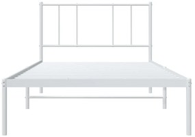 Estrutura de cama com cabeceira 100x190 cm metal branco