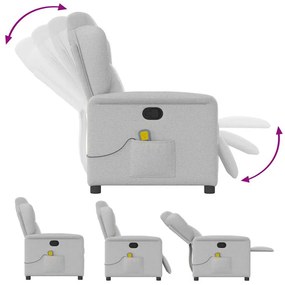 Cadeira de massagem reclinável tecido cinzento