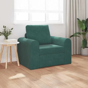 vidaXL Sofá Cama de Chão 2 em 1 Verde Escuro 98x71x83 cm Veludo