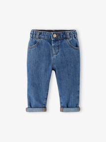 Agora -25%: Jeans mom fit, em ganga, para bebé stone