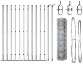 Conjunto de Postes de Cerca Conjunto de 2 Aço galvanizado