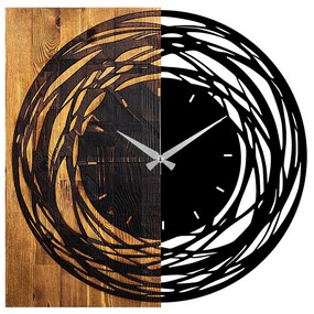Relógio de Parede Decorativo Mas-039 – Nogueira Clara e Preto – 58 x 3