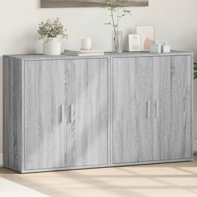 vidaXL Aparadores 2 pcs 60x31x70 cm derivados madeira cinzento sonoma