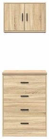 Armários de garagem 2pcs derivados de madeira carvalho sonoma
