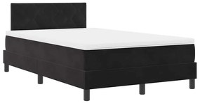Cama Box com Colchão e LED Preto 120x190 cm Veludo