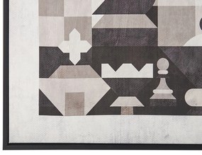 Quadro com motivo xadrez em cinzento 63 x 93 cm BANDO Beliani