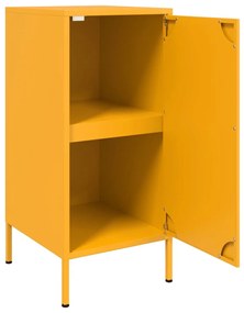 Aparadores 2 pcs 36x39x79 cm aço amarelo mostarda
