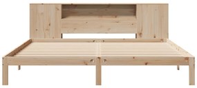 Cama com estante sem colchão 200x200 cm pinho maciço