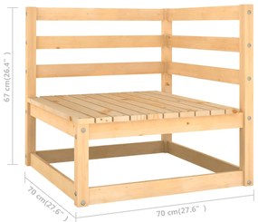 10 pcs conjunto lounge de jardim c/ almofadões pinho maciço