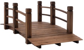 Ponte de Jardim de Madeira com Corrimão Ponte para Lago 181 kg Ponte D