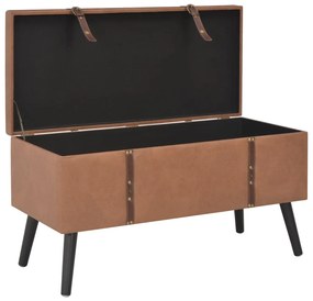 Bancos de arrumação 3 pcs couro artificial castanho