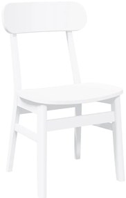 Cadeiras de jantar 2 pcs madeira de seringueira maciça branco