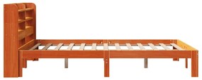 Cama sem colchão 135x190 cm madeira pinho maciça castanho-mel