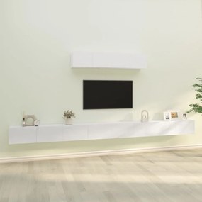 vidaXL 6 pcs conjunto móveis de TV madeira processada branco brilhante