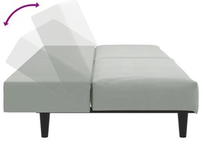 2 pcs conjunto de sofás veludo cinzento-claro