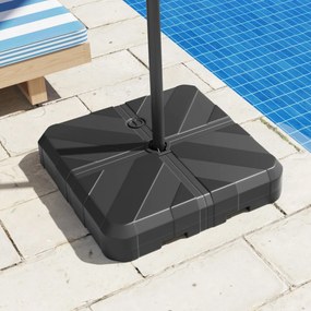 Base para guarda-sol de 45 litros / 60 kg, enchível com água ou areia, 67 x 67 x 13 cm