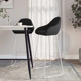 vidaXL Bancos de bar 2 pcs veludo preto
