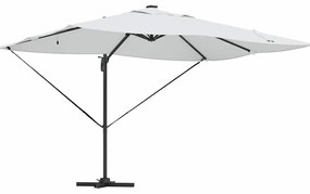 Parasol Cantilever Roma da com LEDs Bege 352 x 251 x 265 cm em Alumíni