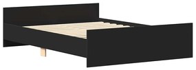 Estrutura de cama com cabeceira e pés 140x190 cm preto