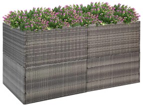 vidaXL Vaso/floreira de jardim 157x80x80 cm vime PE cinzento