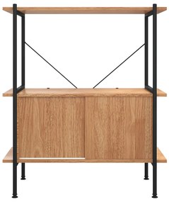 Estante de 3 prat. c/ armário 80x40x92cm aço/derivados madeira