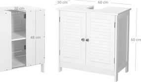 Móvel de casa de banho 60 x 30 x 60 cm (Sem lavatório) branco mate