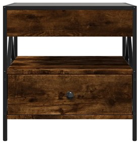Mesa de centro luzes LED Infinity 50x50x51 cm carvalho fumado