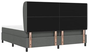 Cama com Estrado e Colchão Cinza Escuro, 200x200 cm de Tecido