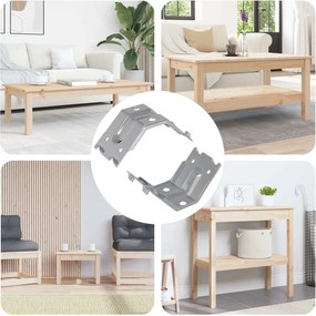 vidaXL Suporte 2 pcs Revestido de zinco 106 x 55 x 1,5mm Aço